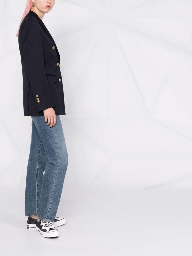 GOLDEN W'S DOUBLE BREASTED BLAZER COMPACT GABARDINE WOOL