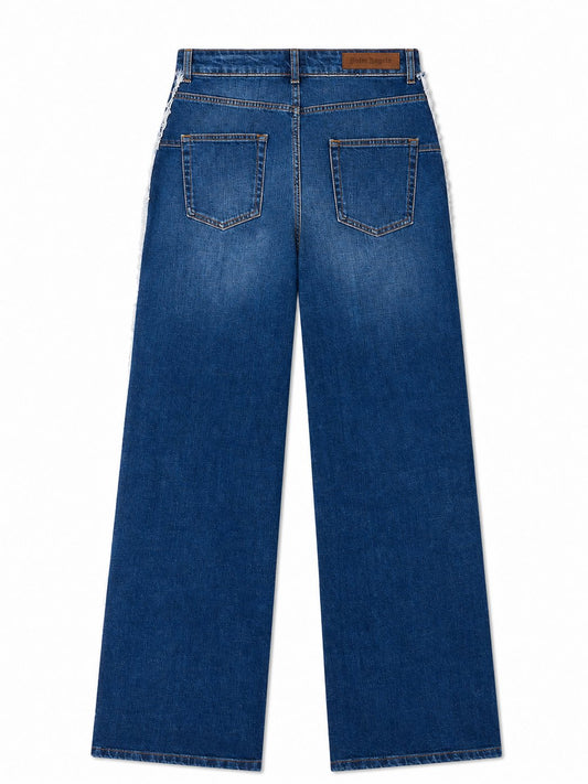 STRAIGHT DENIM TRACK PANTS