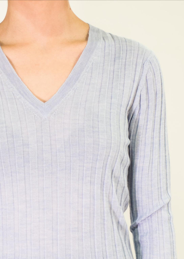 LA ROSE V neck cash/silk hot pink