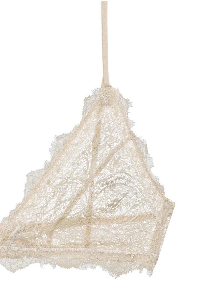 LACE BRA WITH TRIM  BLACK