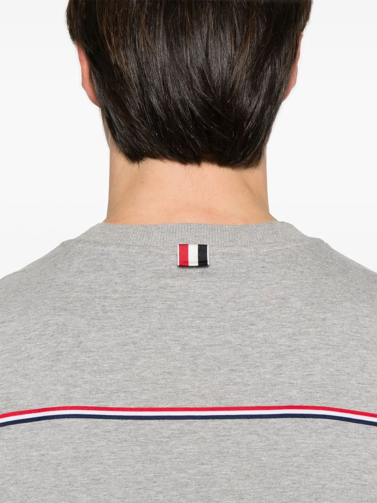 OVERSIZED SHORT SLEEVE TEE W/ RWB KNIT TRIM IN MEDIUM WEIGHT JERSEY