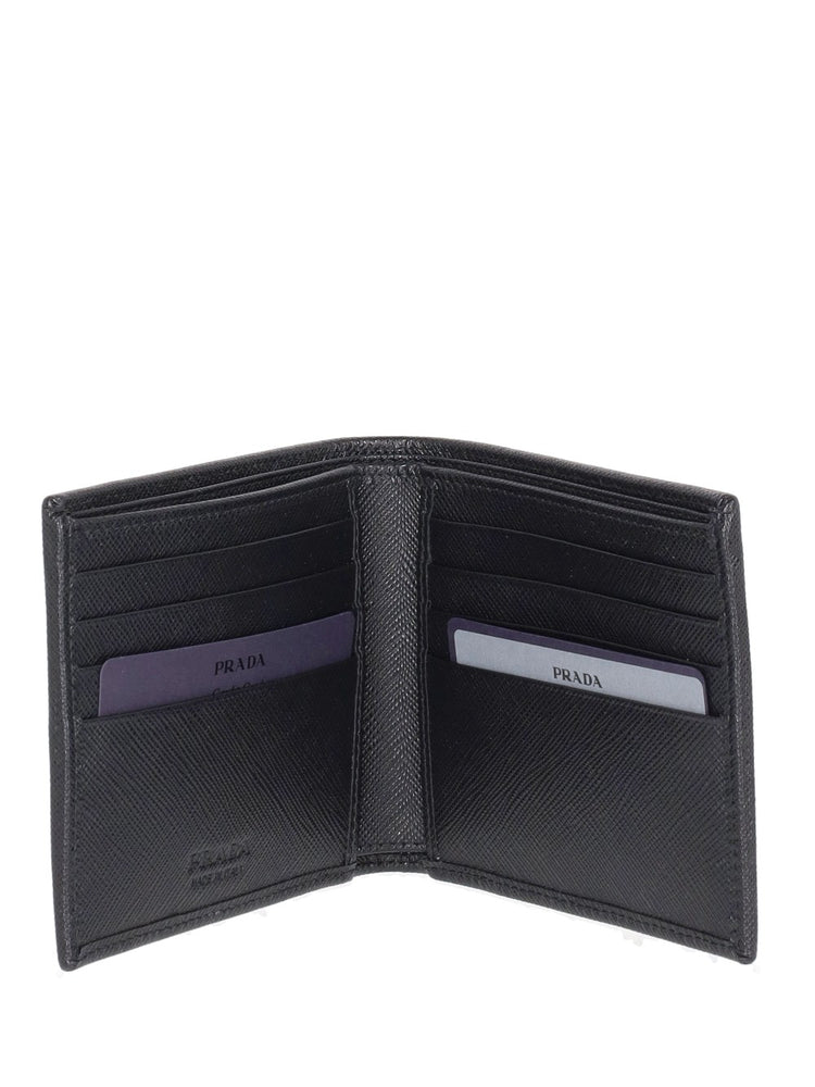 recycled-nylon logo plaque wallet