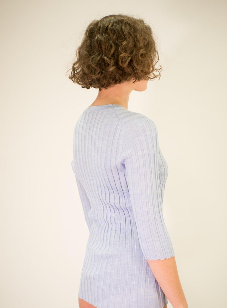 LA ROSE V neck cash/silk hot pink