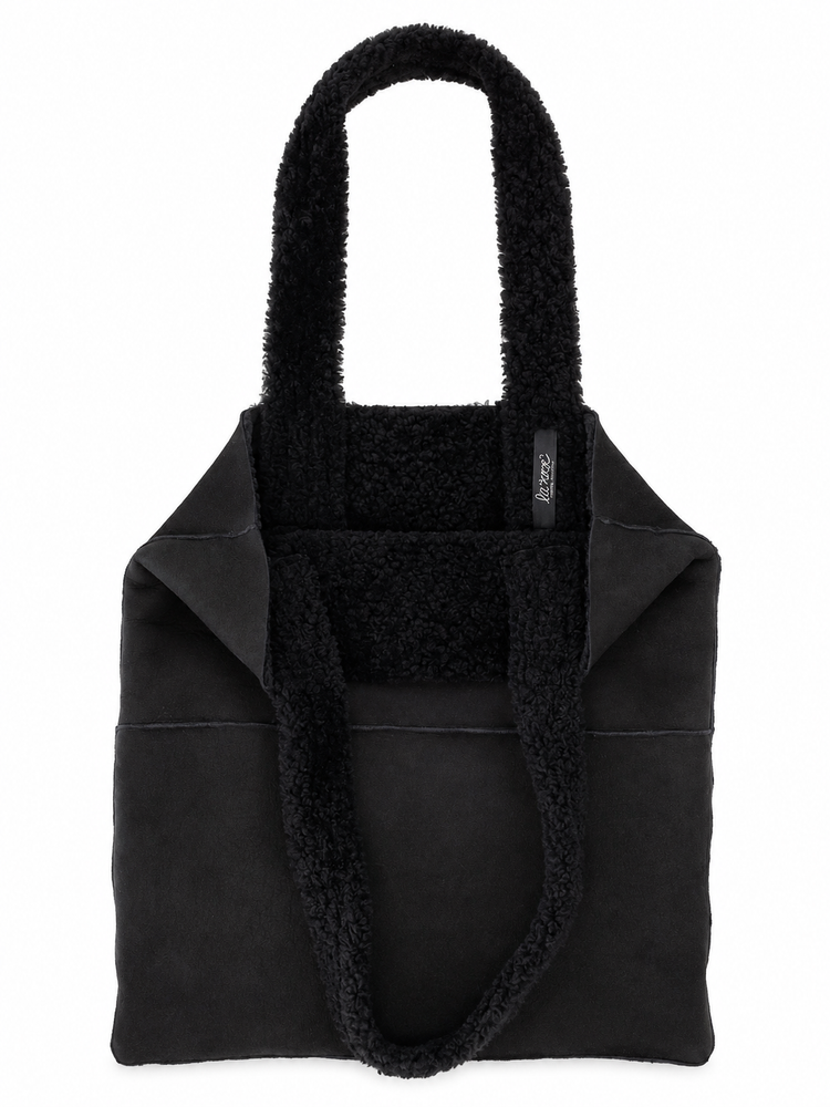 LA ROSE tote bag fur nero