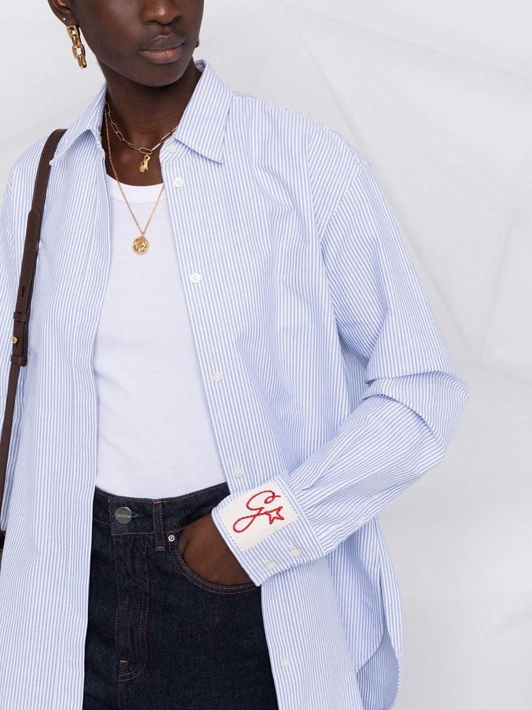 GOLDEN W'S BOYFRIEND SHIRT STRIPED OXFORD COTTON