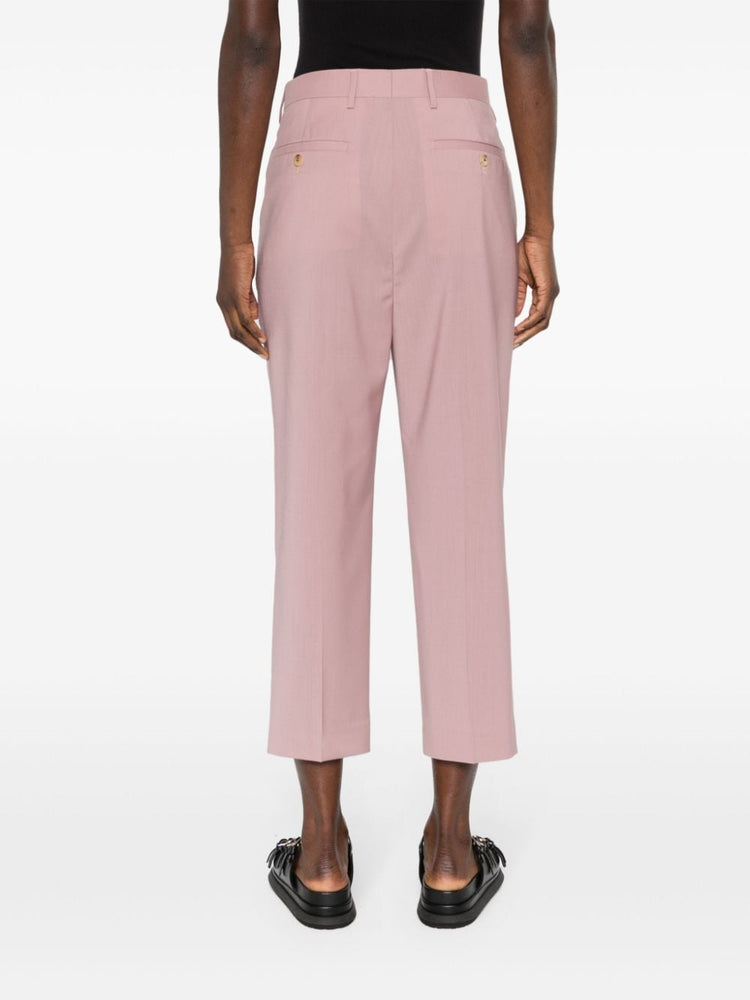 pressed-creased wool trousers