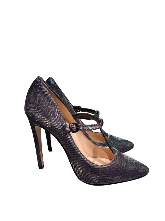 lurex pointed pumps