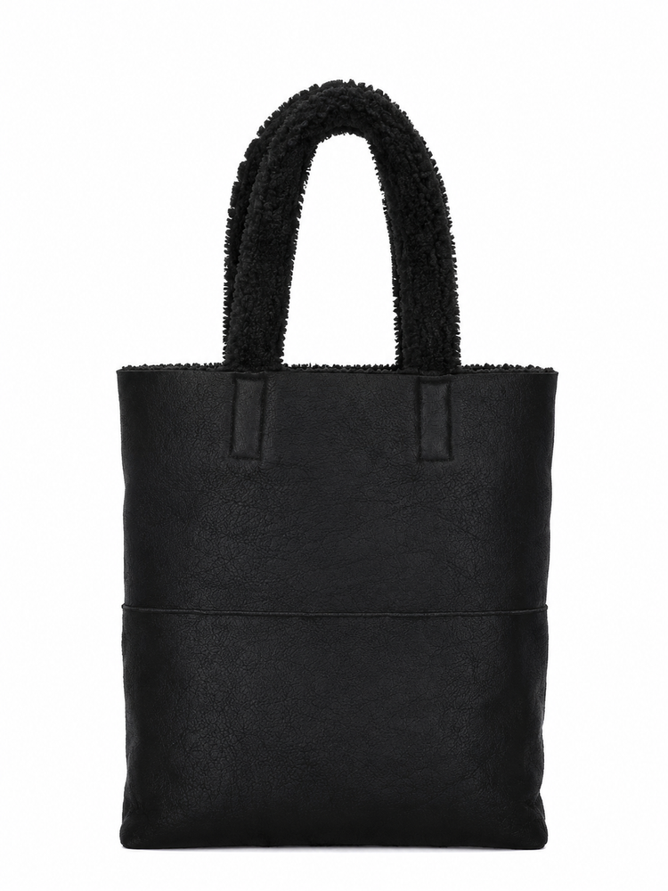 LA ROSE tote bag fur nero