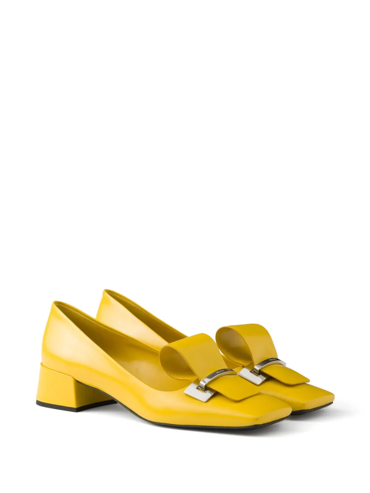 35mm brushed-leather pumps