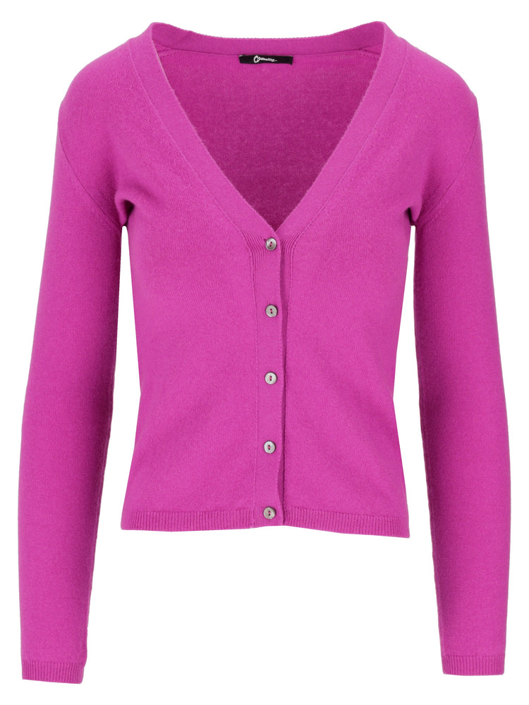 LA ROSE cashmere crop v-neck cardigan