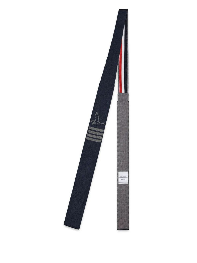 GEESE ICON JACQUARD KNIT TIE IN SILK W/ 4 BAR STRIPE