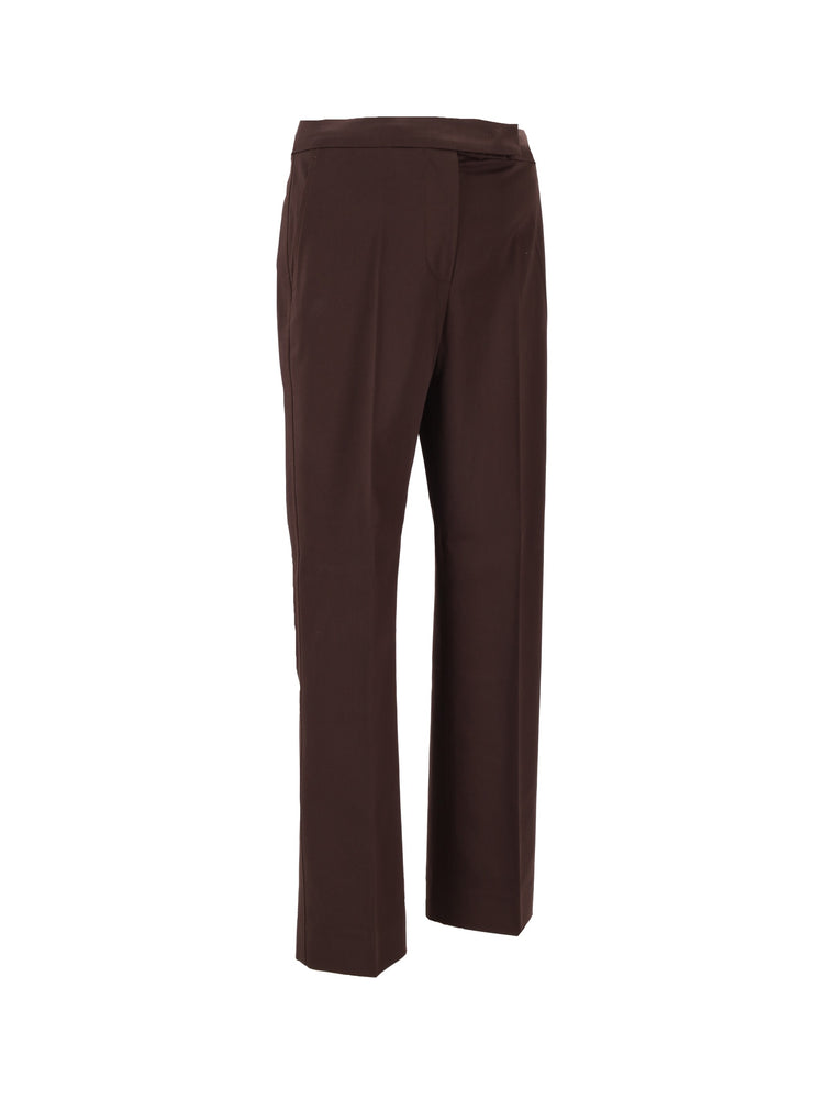 Okra cotton satin trousers