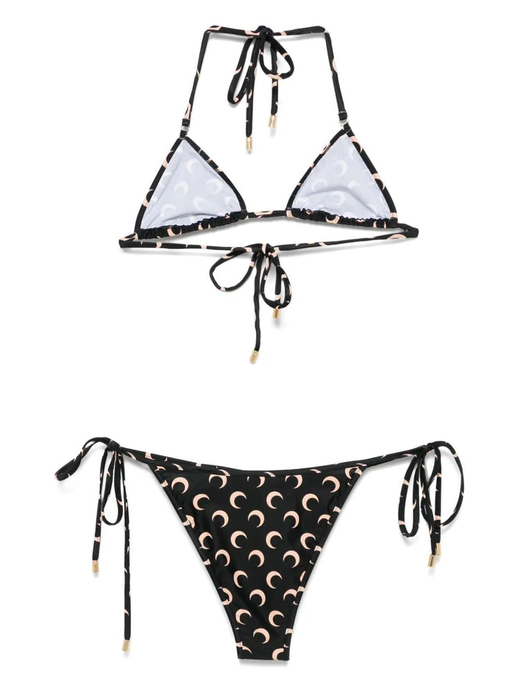 MOON PRINTED JERSEY SWIMWEAR BIKINI SET