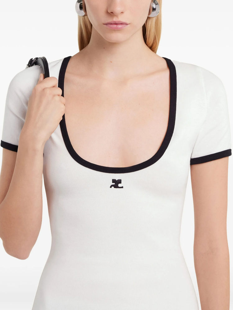 Holistic contrast mini dress