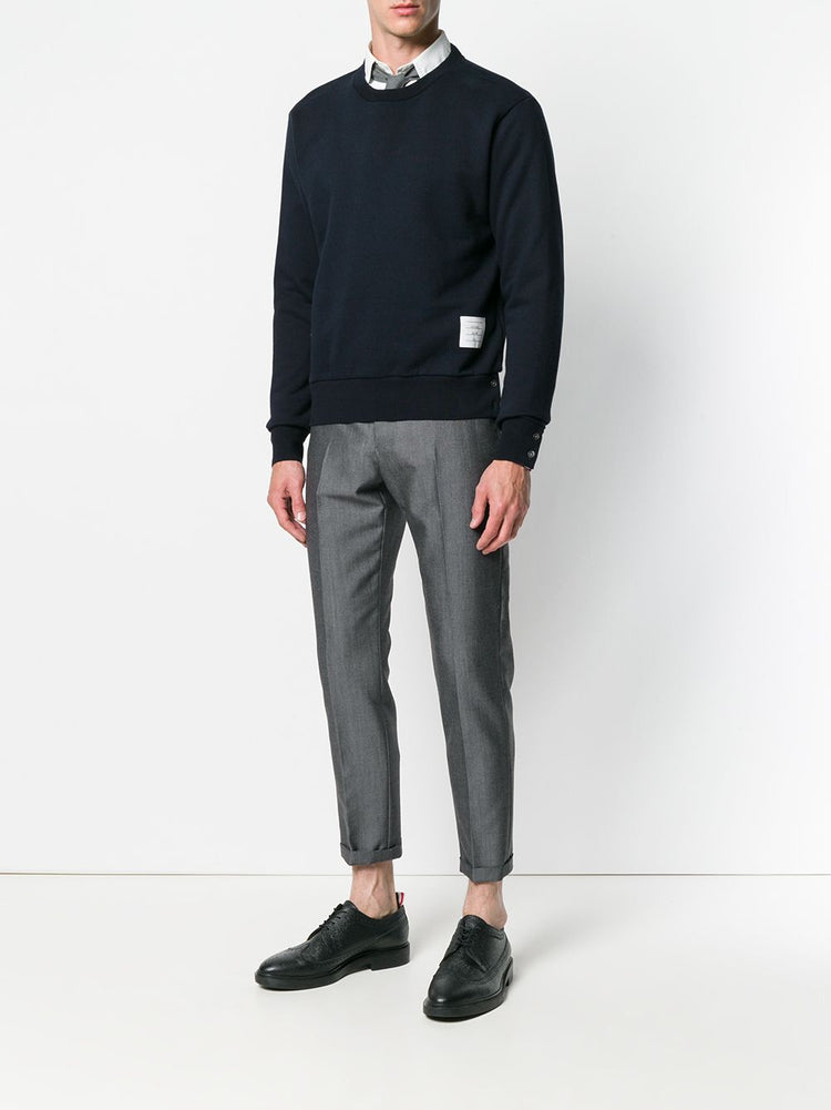 CREWNECK PULLOVER W/ CENTER-BACK RWB STRIPE IN CLASSIC LOOPBACK
