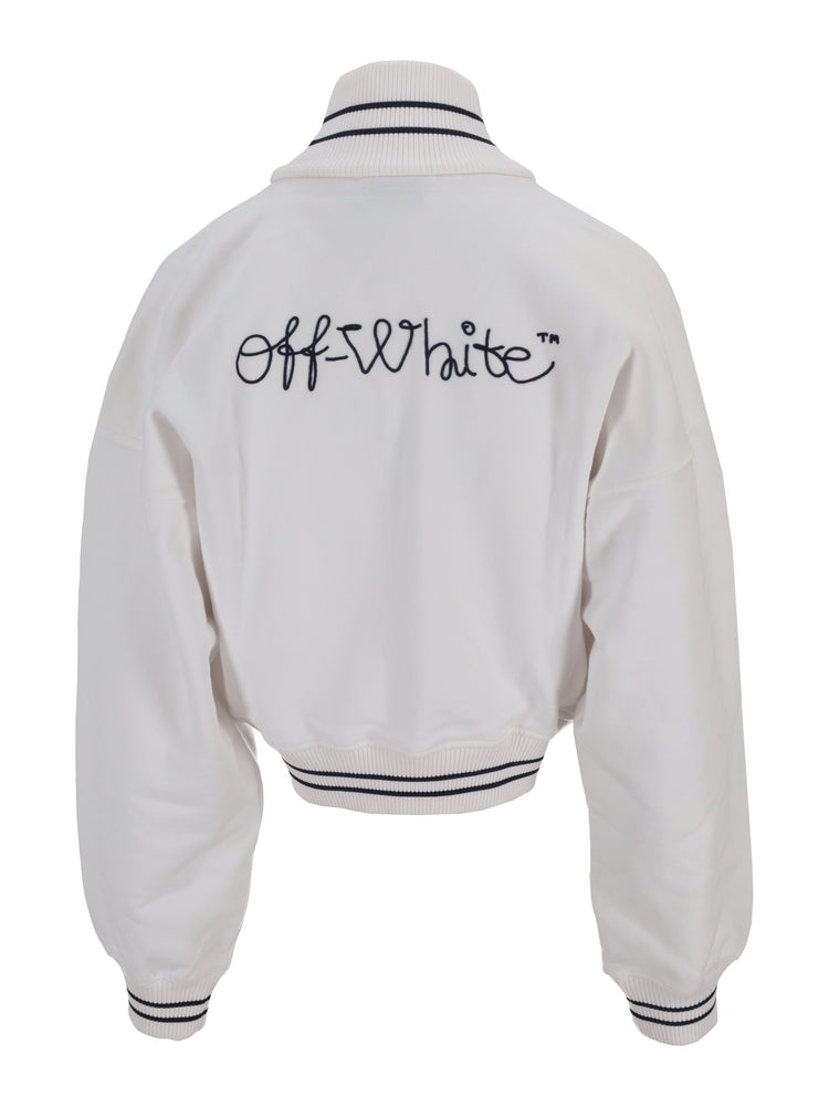 EMB SCRIPT LOGO REGULAR ZIPUP WHITE-BLUE