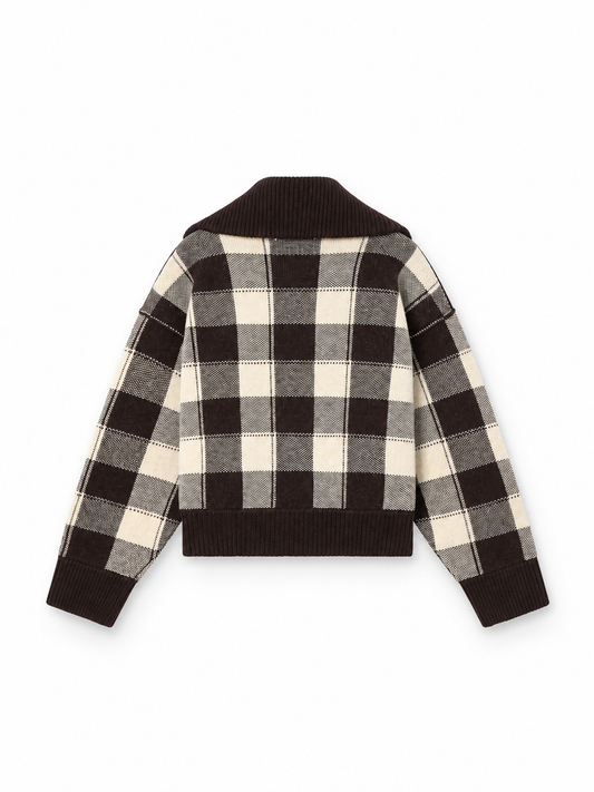 JOURNEY W'S KNIT DRESS RACHELLE WOOL CHECK JACQUARD