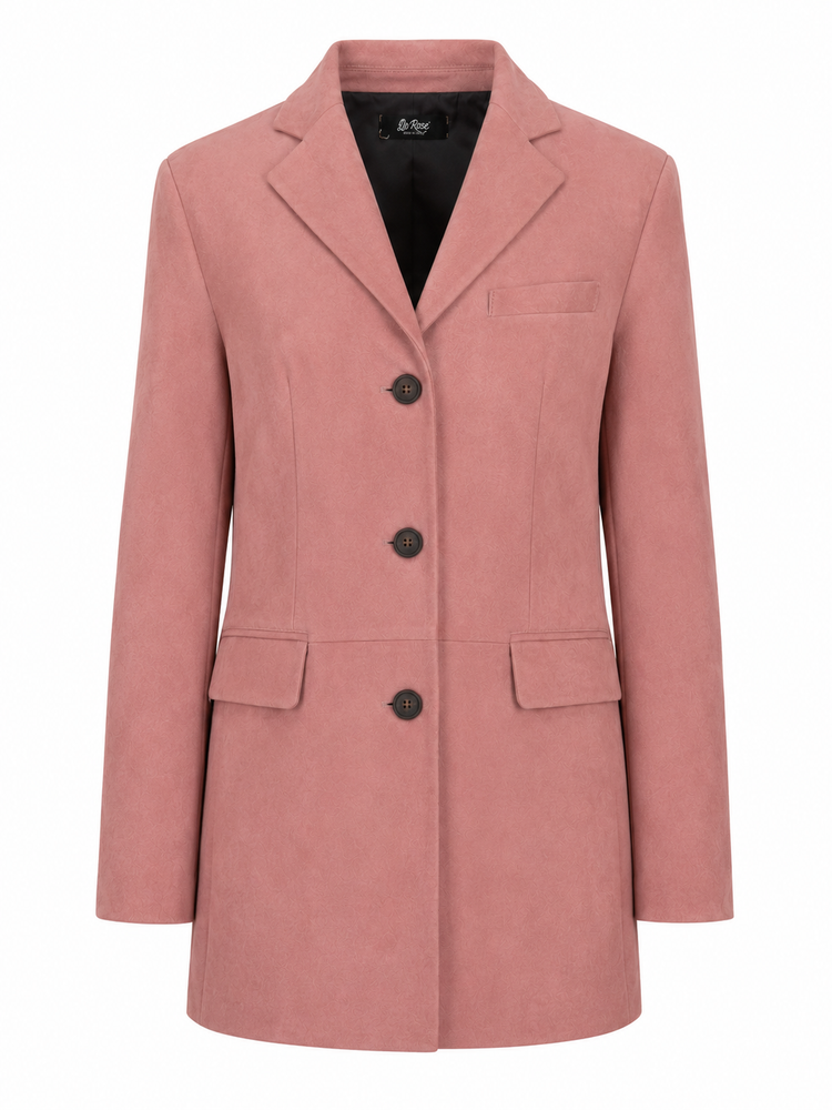LA ROSE cappotto camoscio rosa