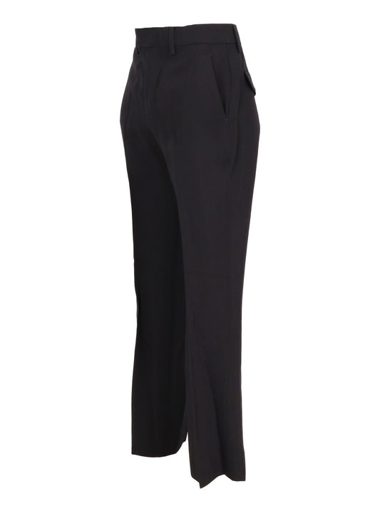 HABIBA CIGARETTE TROUSERS VISCOSE WOOL GABARDINE