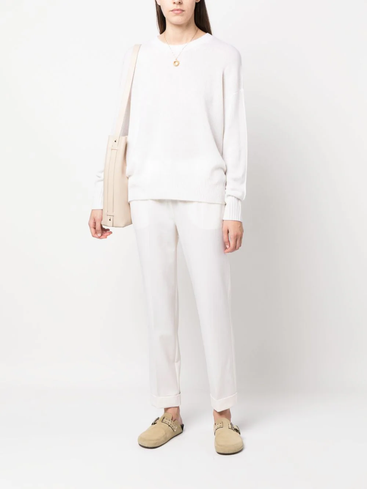 PAROSH drawstring straight-leg trousers