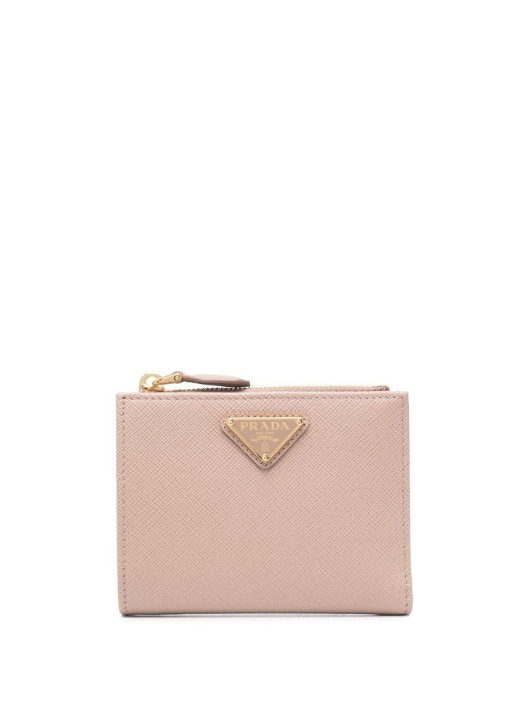 triangle-logo Saffiano leather wallet