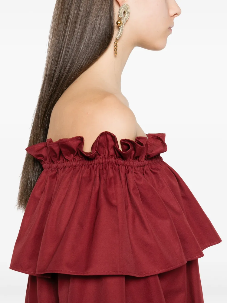 ruffled cotton mini dress