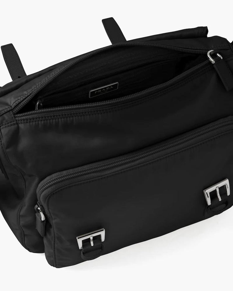 Re-Nylon triangle logo-plaque shoulder bag