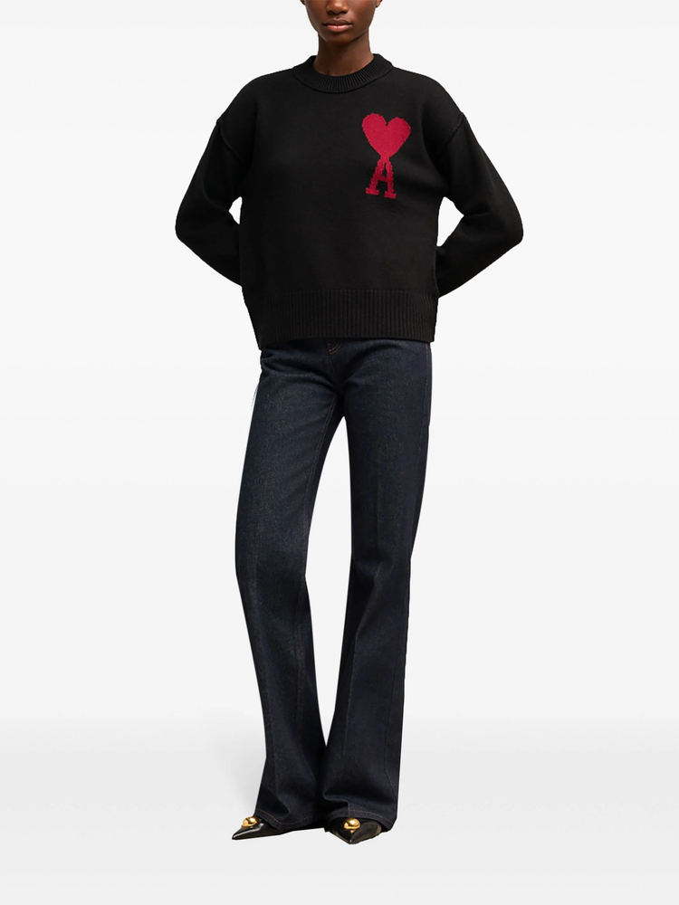 Ami de Coeur intarsia-logo wool jumper