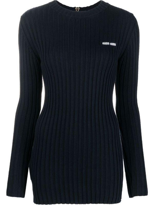 MIU MIU embroidered-logo detail jumper