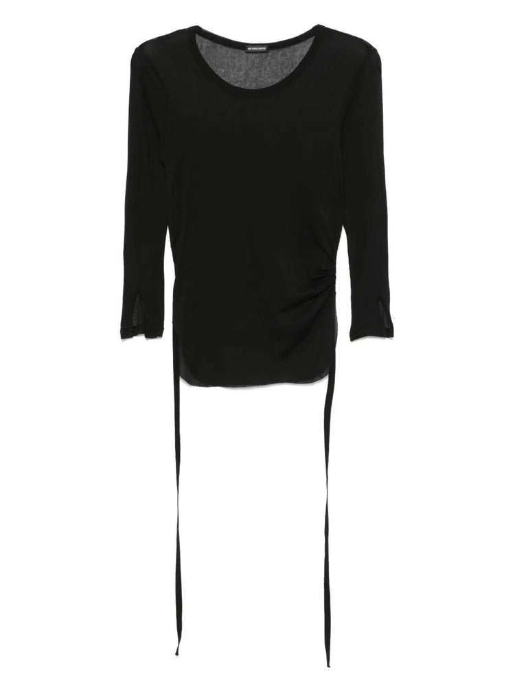 TRINA THREE-QUARTER SLEEVE SLIM T-SHIRT WITH DRAWS