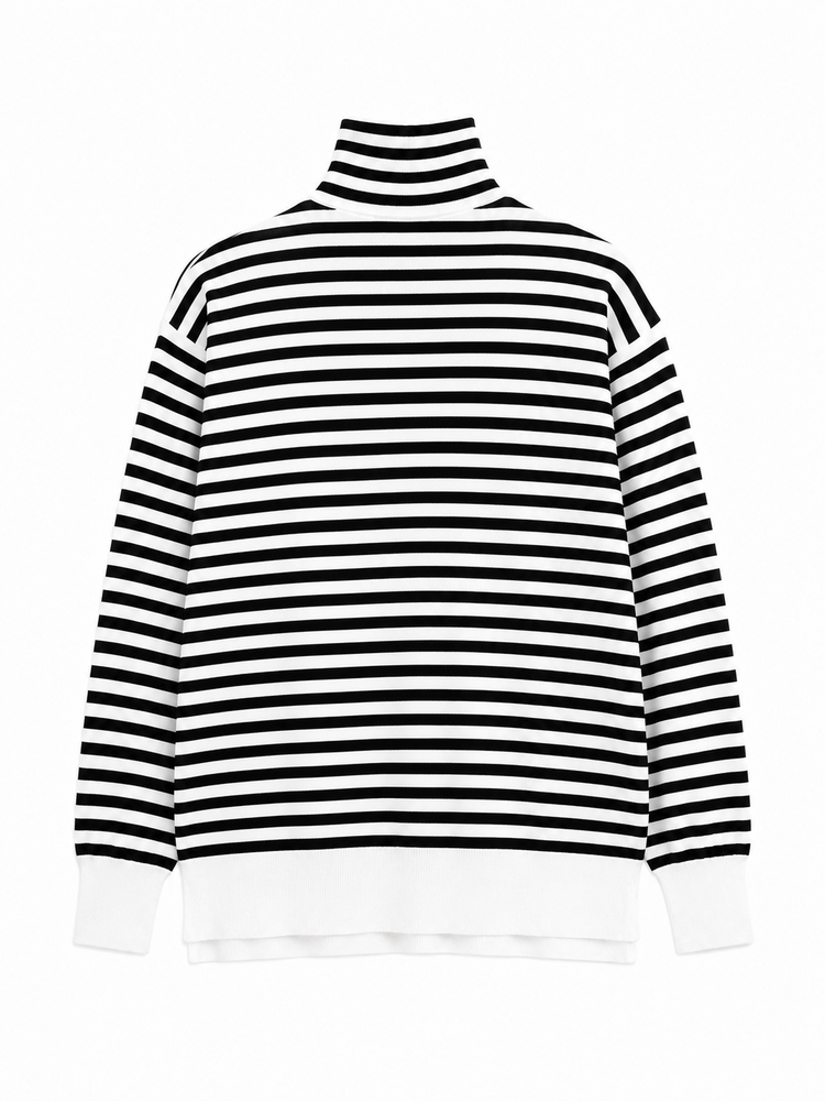 STRIPED TURTLE NECK SWEATER WITH BLACK AMI DE COEUR