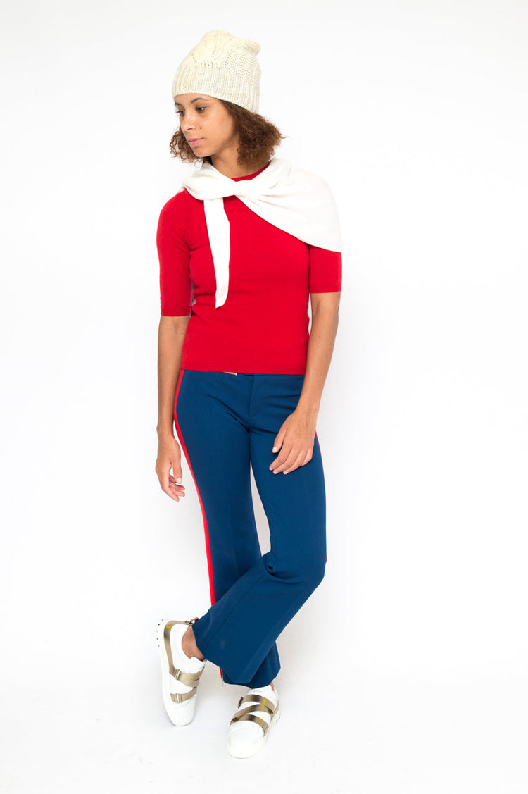 LA ROSE maglia 3/4 cashmere rosso