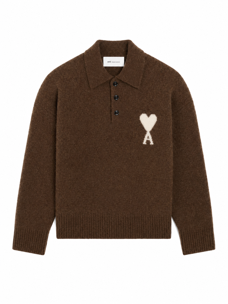 POLO SWEATER WITH AMI DE COEUR