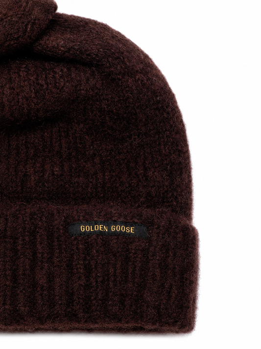 JOURNEY PON PON BEANIE / BRUSHED ALPACA WOOL BLEND/ GOLDEN GOOSE LABEL