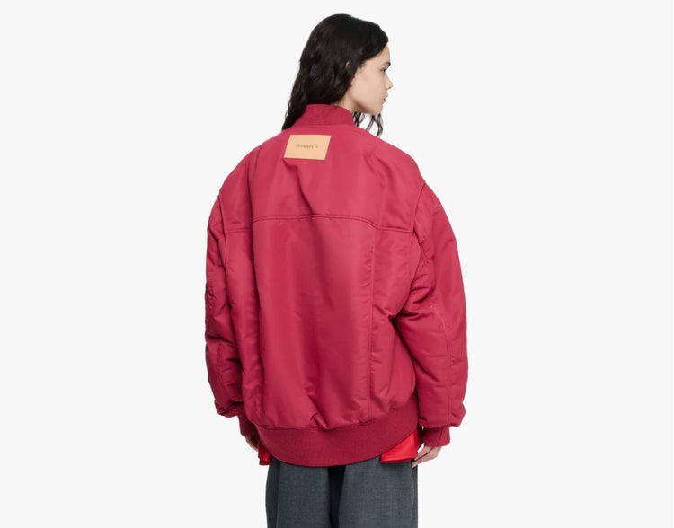 OVERSIZED CURVED HEM BOMBER JACKET