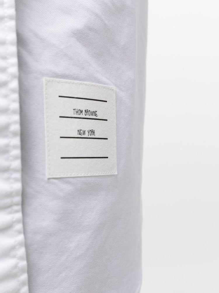KNEE LENGTH POINT COLLAR SHIRTDRESS W/RWB GROSGRAIN PLACKET IN OXFORD
