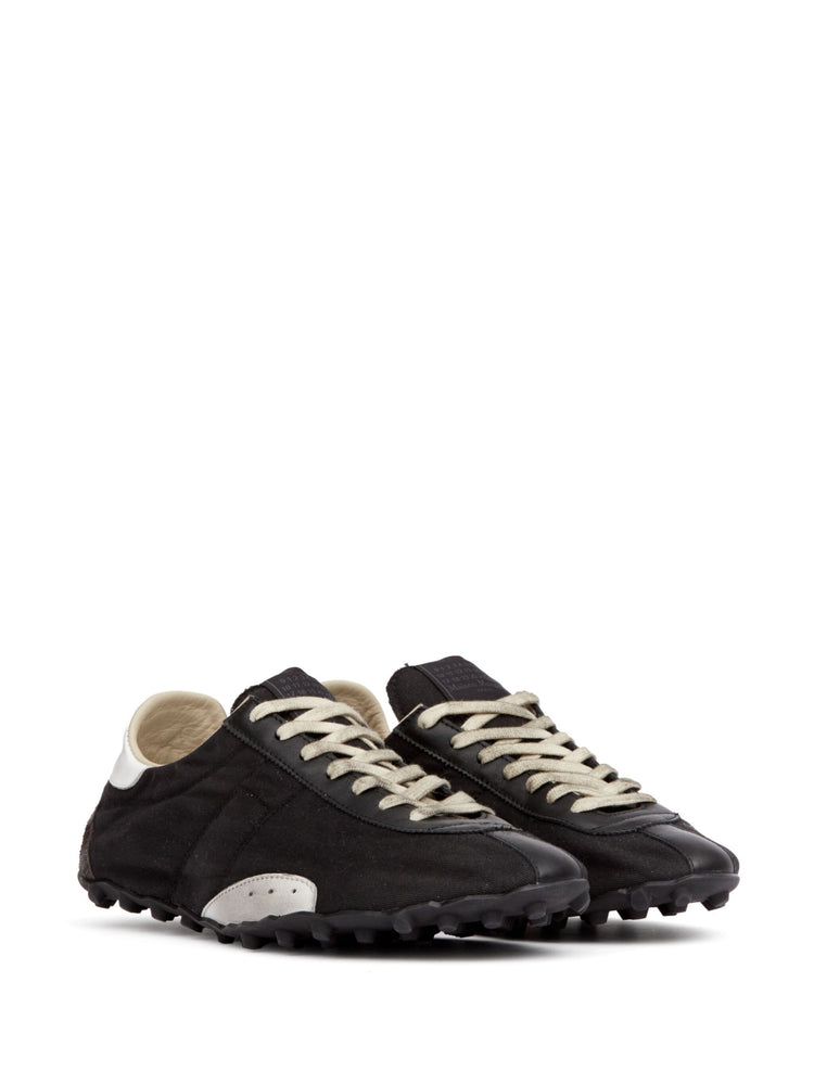 leather lace-up trainers