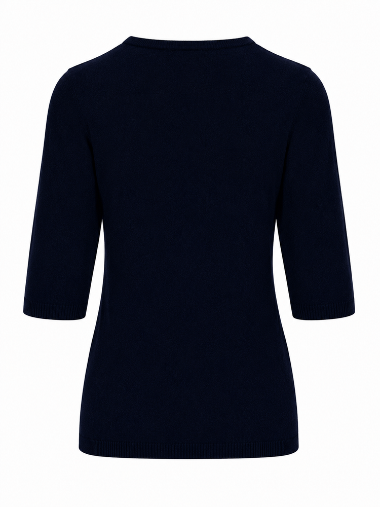 LA ROSE maglia 3/4 cashmere grigio melange