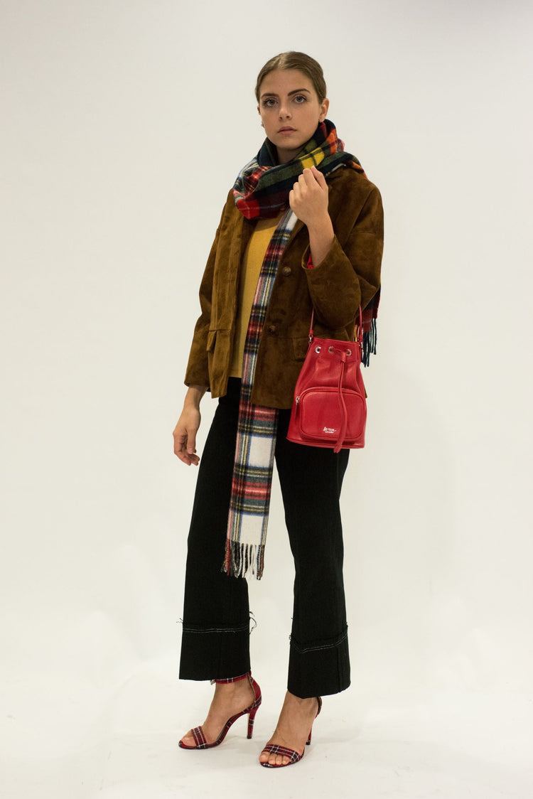 leather satchel bag red