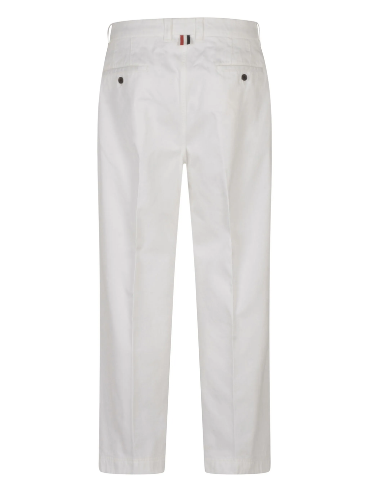 cotton straight-leg trousers