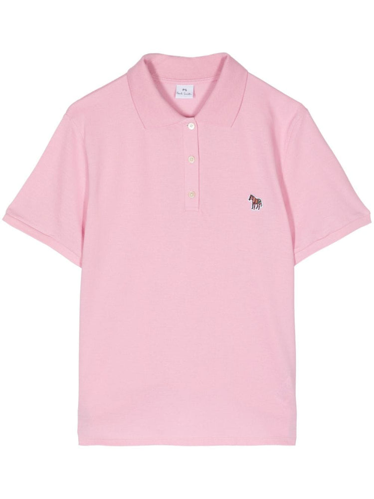 Zebra-patch polo top