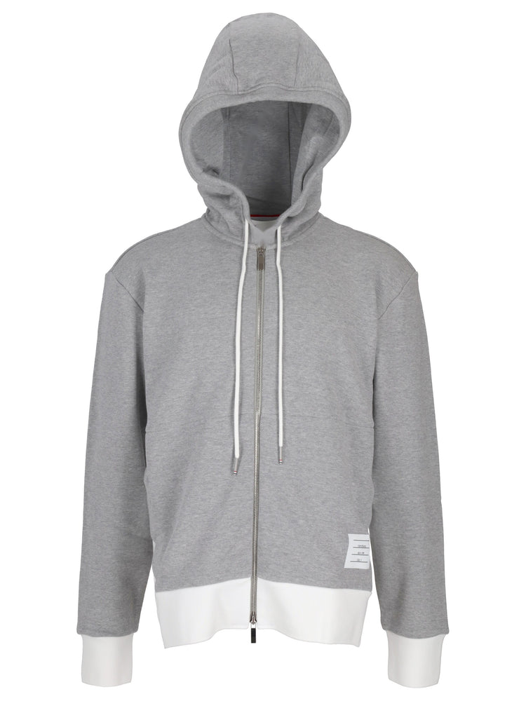 ZIP UP HOODIE W/ ENGINEERED 4 BAR IN COLOR BLOCKED SOLID CLASSIC LOOPBACK JERSEY