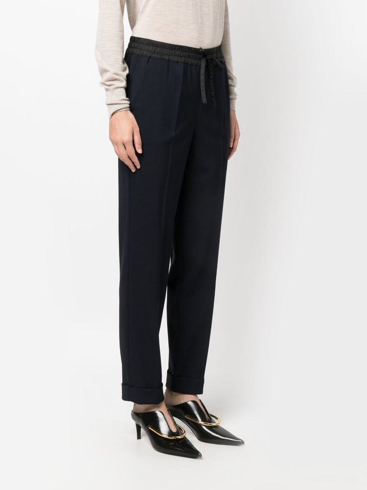 PAROSH drawstring straight-leg trousers