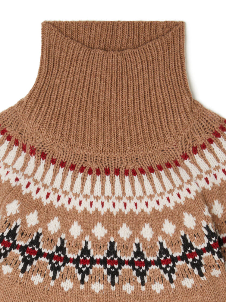 SWEET WINTER TURTLENECK CAMEL/MULTICOLOR