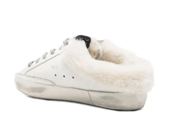 SUPER STAR SABOT LEATHER UPPER GLITTER STAR SHEARLING LINING