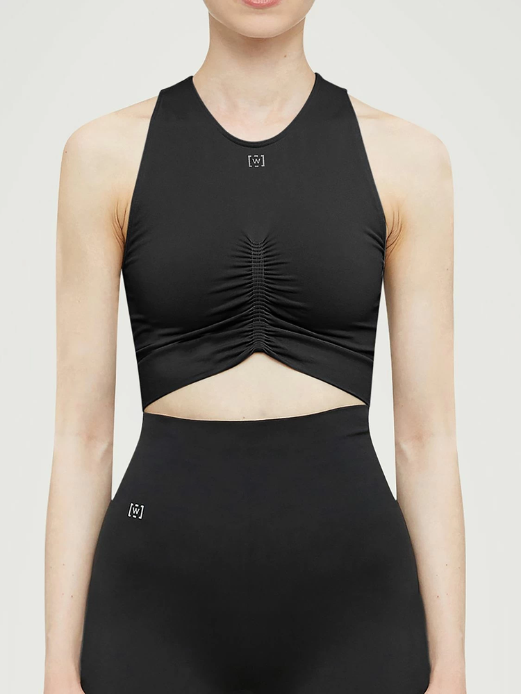 WOLFORD ruched-detailing performance top