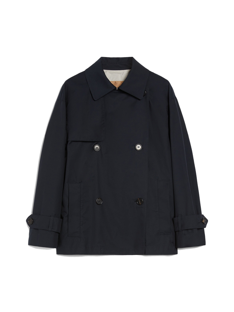 Zeno short trench coat in water-repellent twill