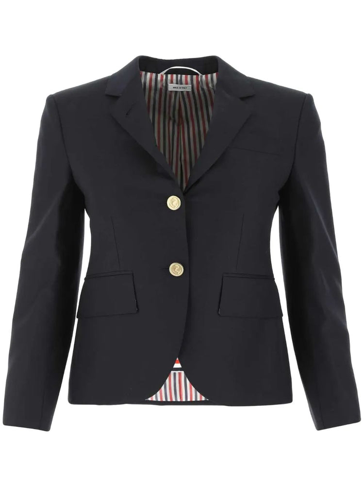 notched-lapel single-breasted blazer