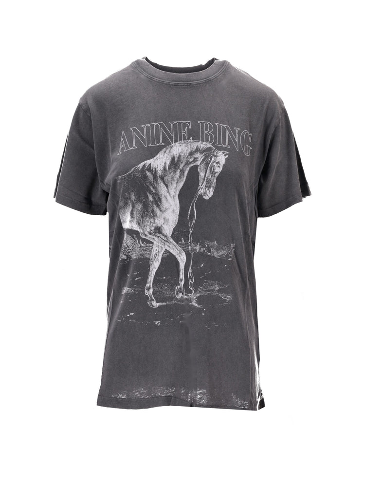 LILI TEE HORSE - WASHED BLACK