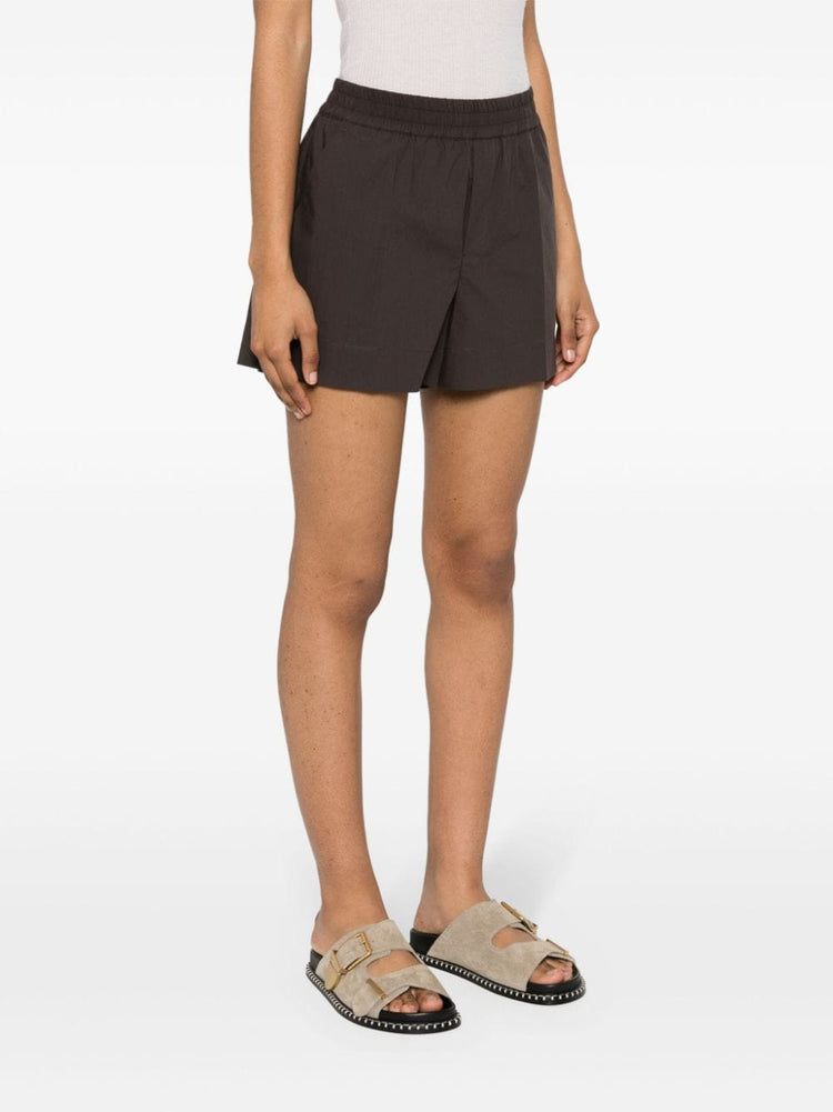 elasticated-waist cotton shorts